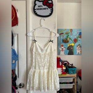 white lace mini dress